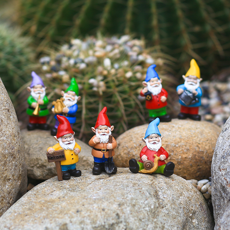 Bonsai Garden For Desk - 7Pcs/Set Miniature Funny Gnome Resin Dwarfs