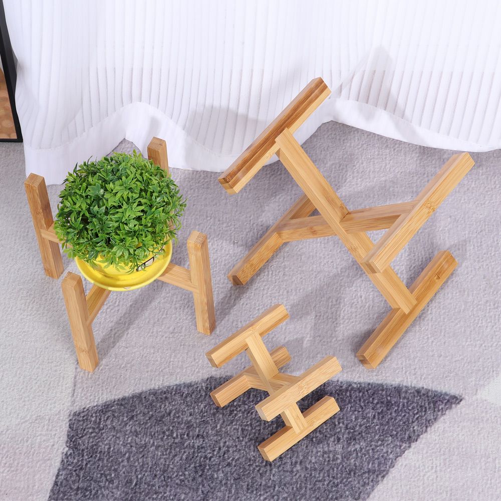 Wood Flowerpot Holder Floor-St - Bonsai Garden Stand ulasan dan harga