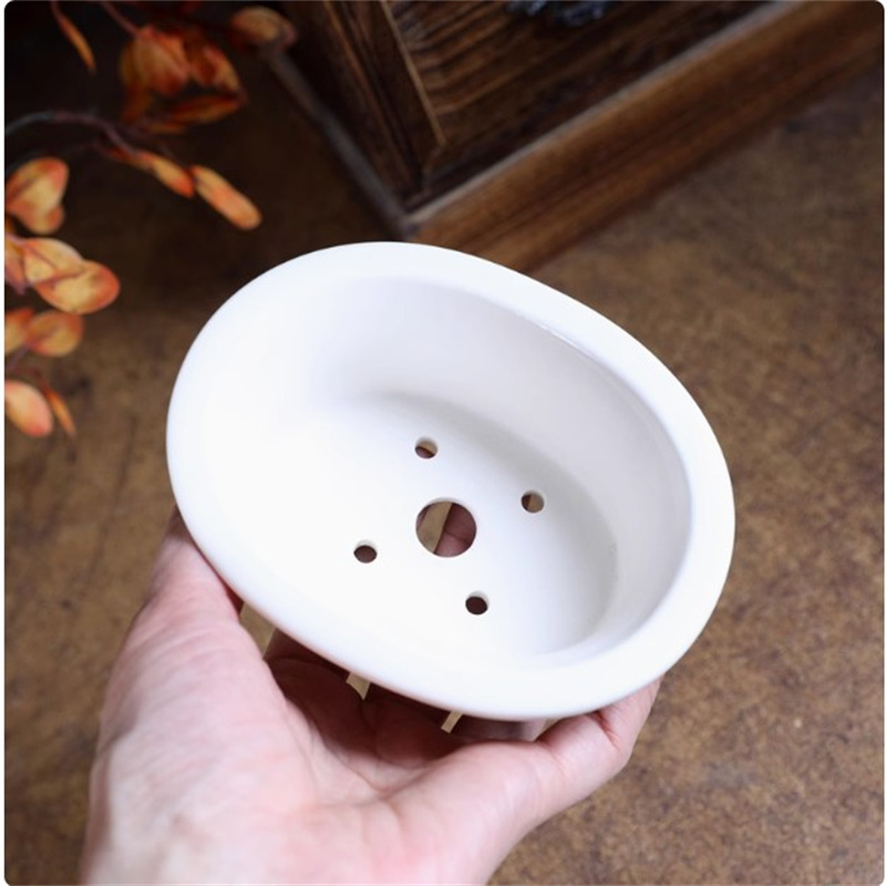 Porcelain White Oval Bonsai Po - Bonsai Garden For Desk ulasan dan harga