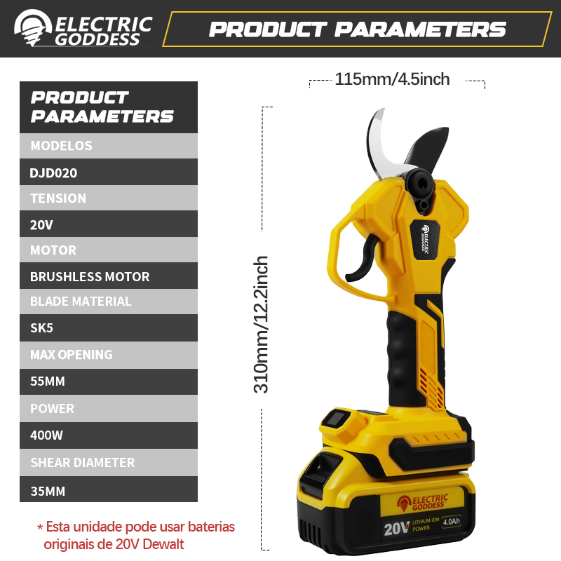 Brushless 55mm Electric Prunin - Bonsai Gardener ulasan dan harga