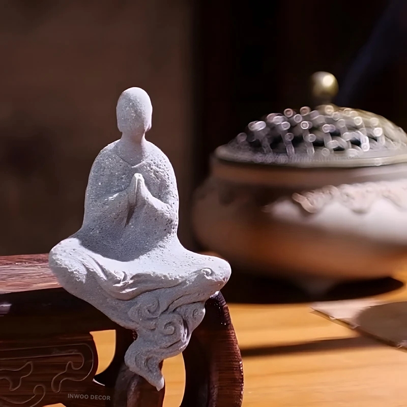 Stone Buddha Statue Little Mon - Bonsai Garden For Desk ulasan dan harga