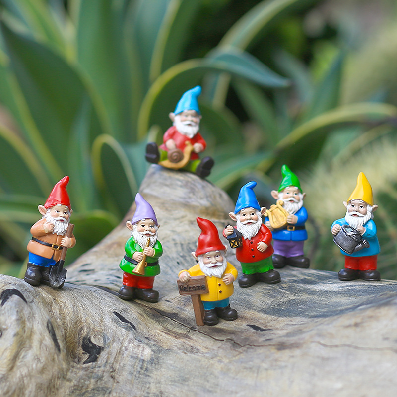 7Pcs/Set Miniature Funny Gnome - Bonsai Garden For Desk ulasan dan harga