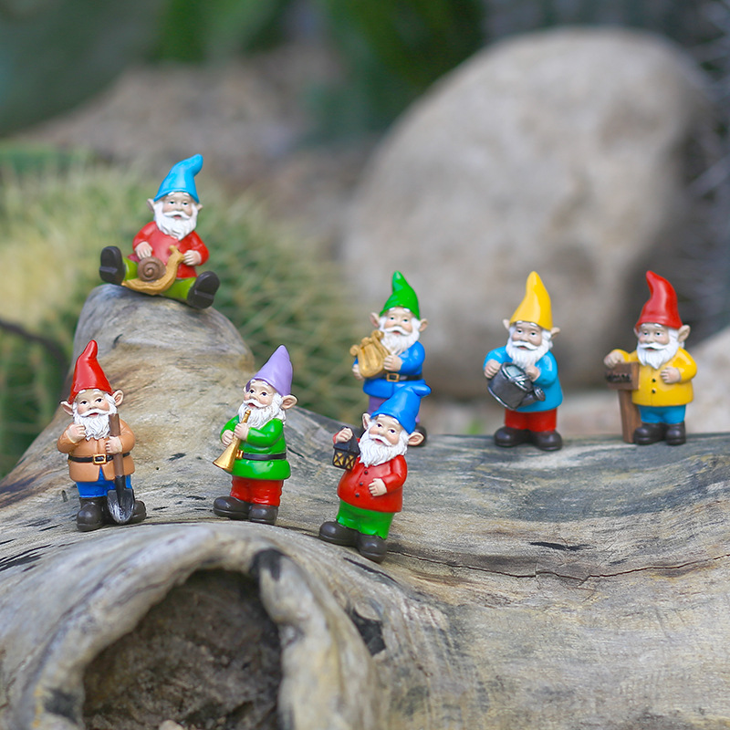7Pcs/Set Miniature Funny Gnome - Bonsai Garden For Desk ulasan dan harga