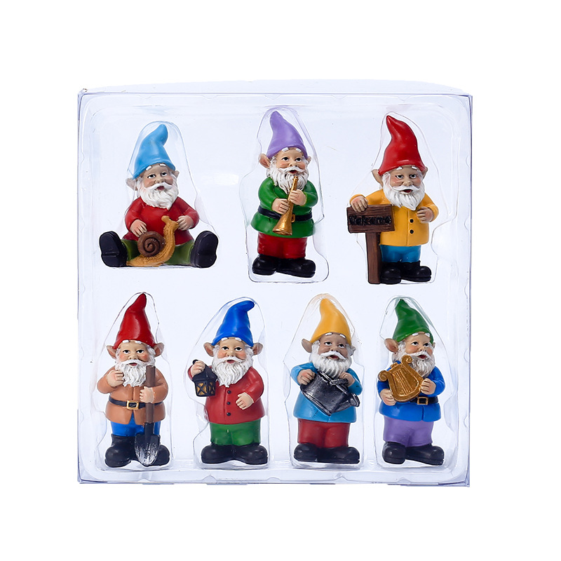 7Pcs/Set Miniature Funny Gnome - Bonsai Garden For Desk ulasan dan harga