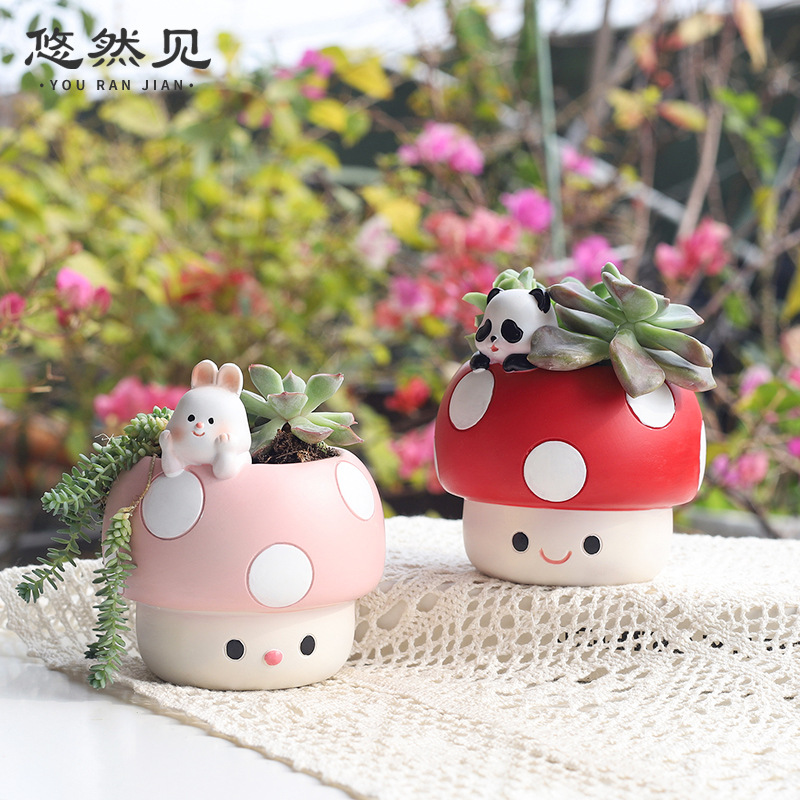 Cartoon Cute Mushroom Succulen - Bonsai Garden Youtube ulasan dan harga