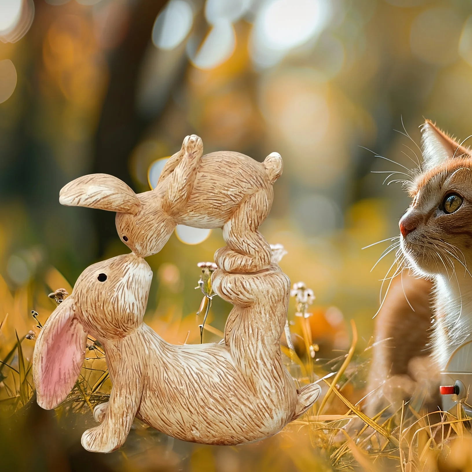 Garden Resin Kissing Bunny Sta - Bonsai Garden For Desk ulasan dan harga