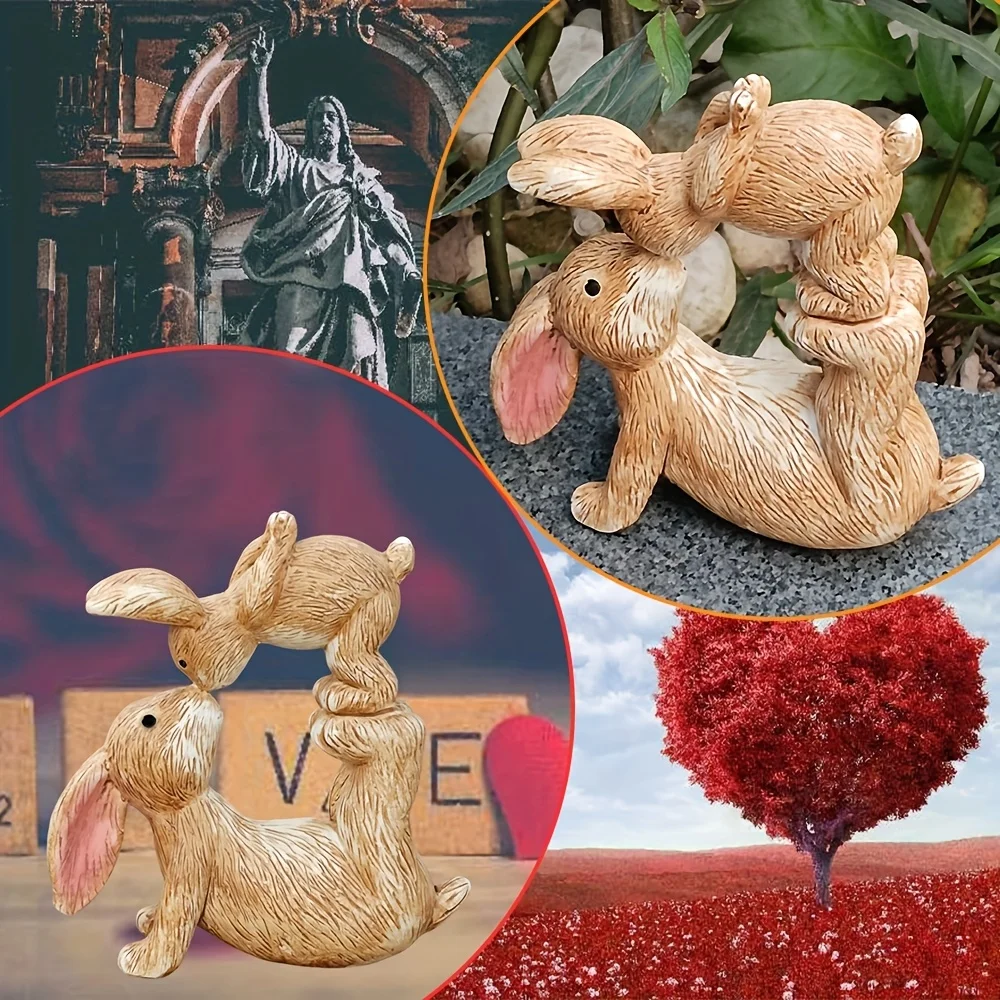 Garden Resin Kissing Bunny Sta - Bonsai Garden For Desk ulasan dan harga