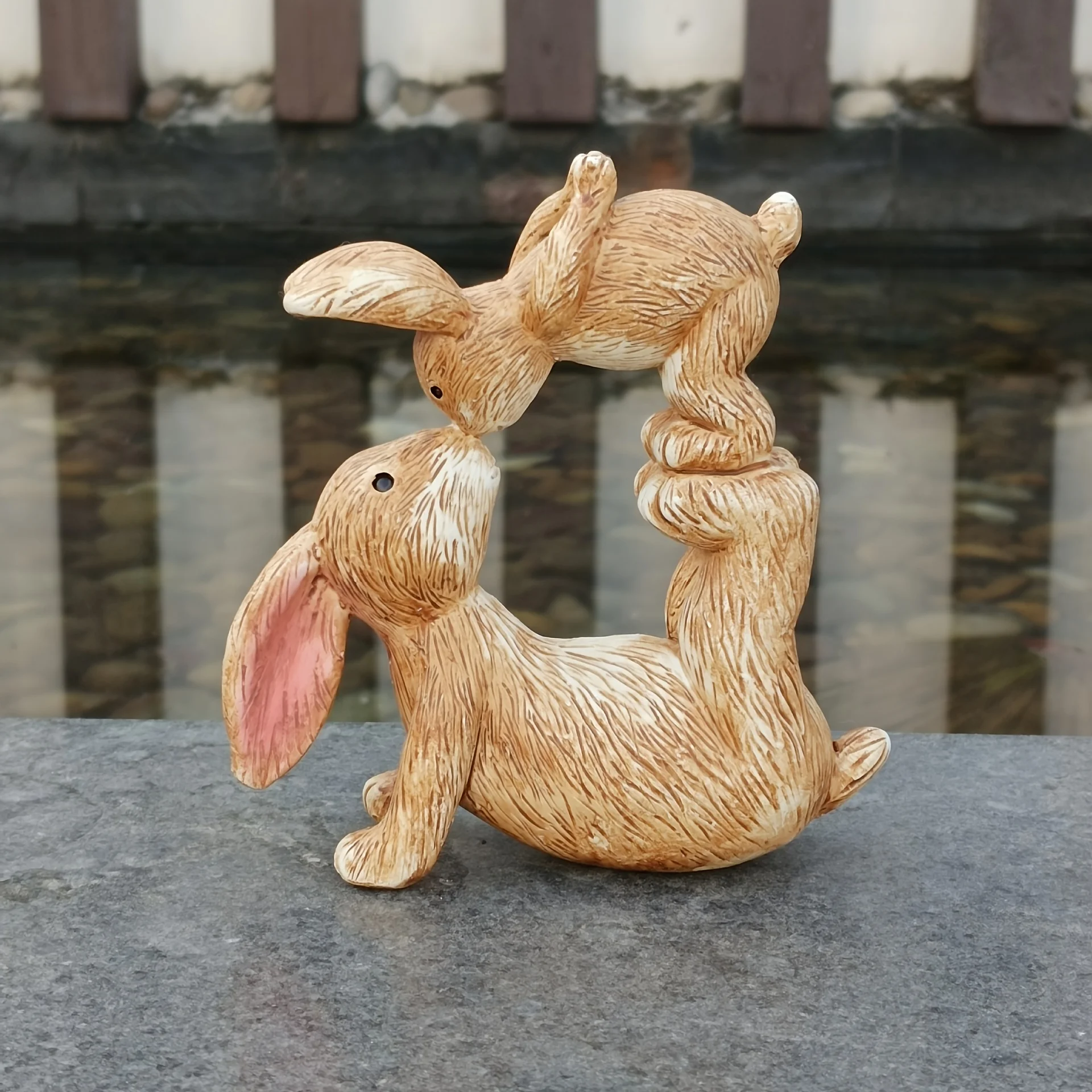 Garden Resin Kissing Bunny Sta - Bonsai Garden For Desk ulasan dan harga