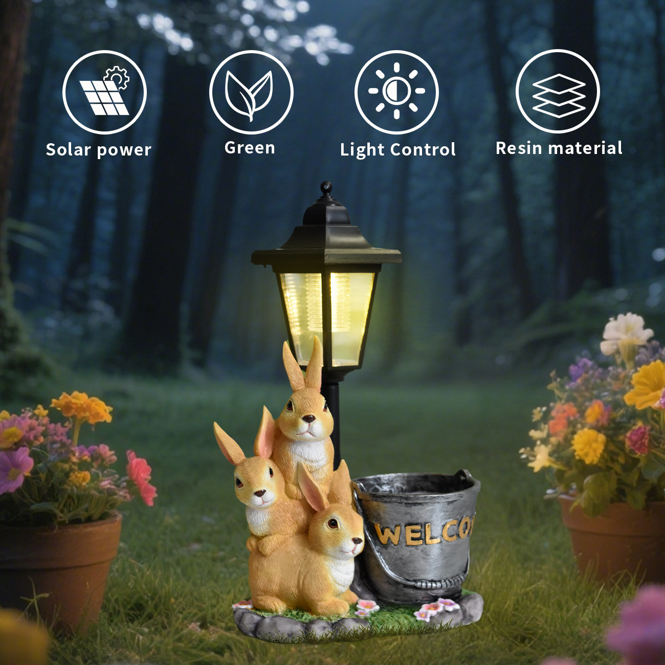 New rabbit solar garden light  - Bonsai Gardenia ulasan dan harga