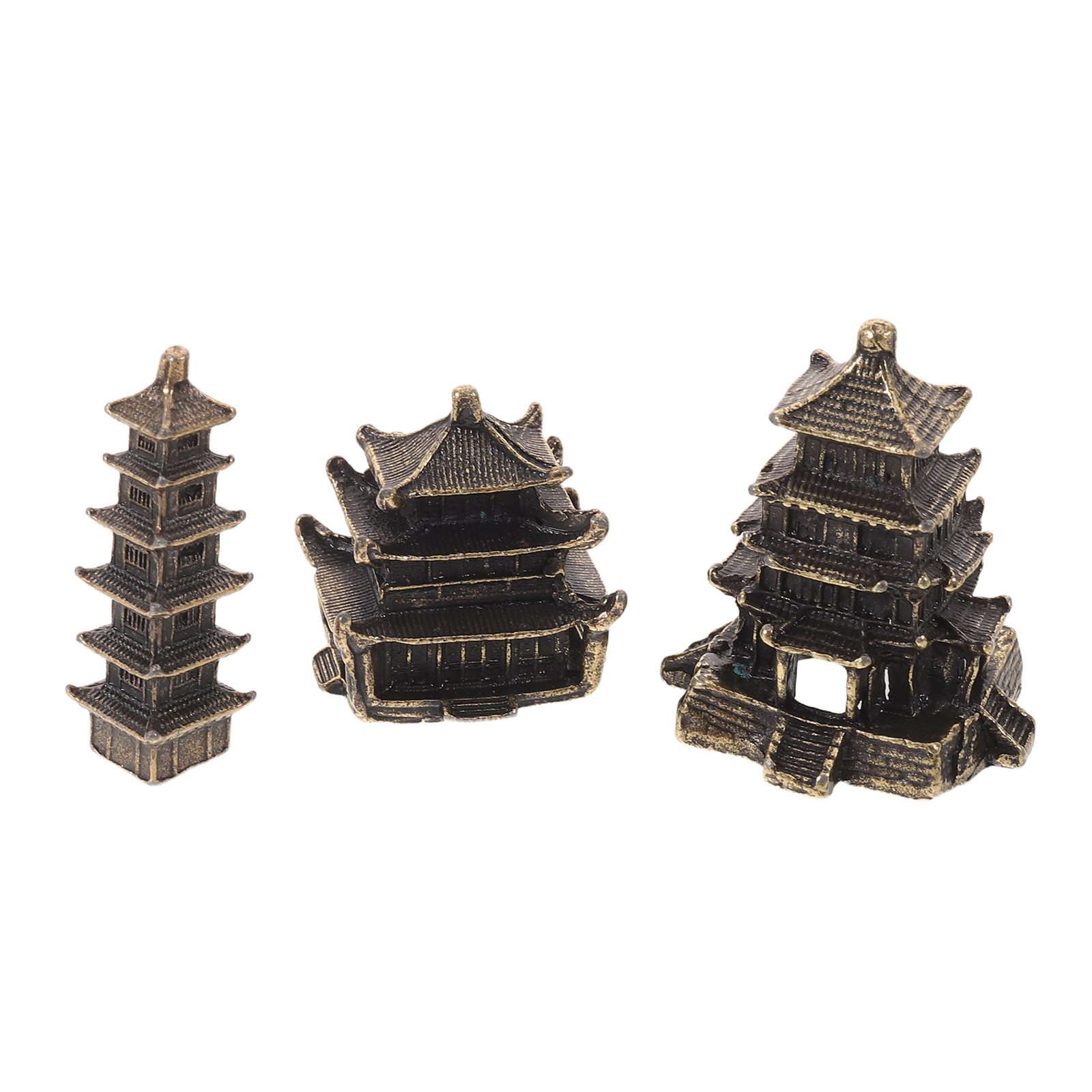 3Pcs Brass Feng Shui Pagoda St - Bonsai Garden For Desk ulasan dan harga